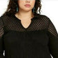 Top de crochê plus size feminino Style &amp; Co, preto, tamanho extra grande