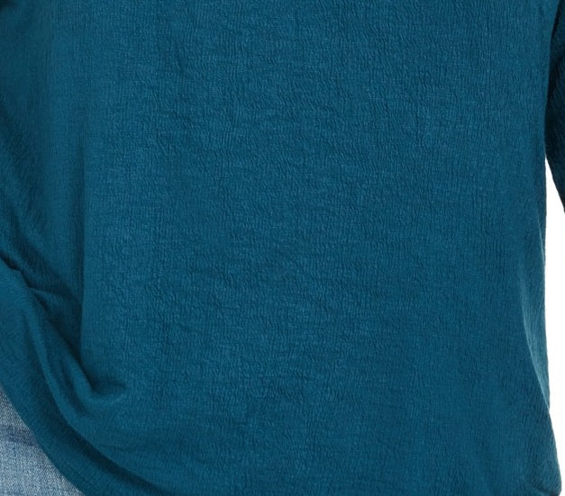 Top feminino plus size com acabamento em crochê estilo &amp; co, azul, tamanho XXX-G