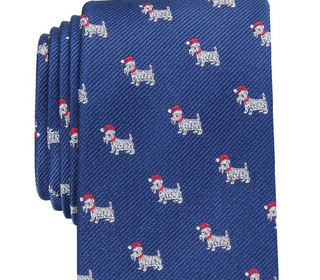 Gravata Santa Scotty Masculina Club Room Azul Marinho Tamanho Regular