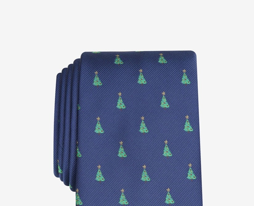 Gravata Club Room Masculina Classic Evergreen Neat Azul Tamanho Regular