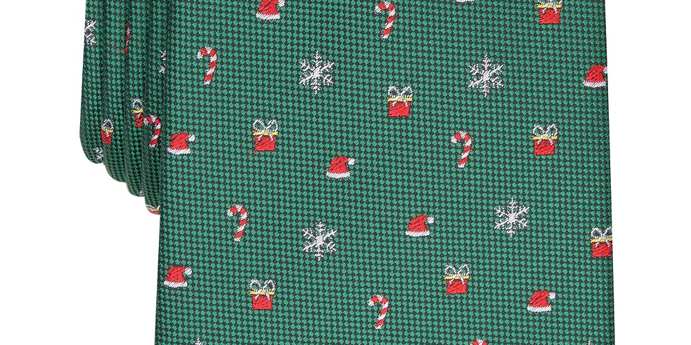 Gravata Club Room Masculina Clássica Holiday Verde Tamanho Regular