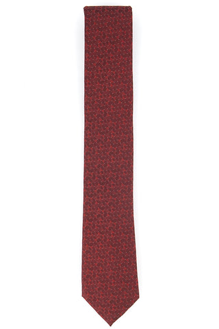 Gravata Alfani Slim Geo Masculina Vermelha Tamanho Regular