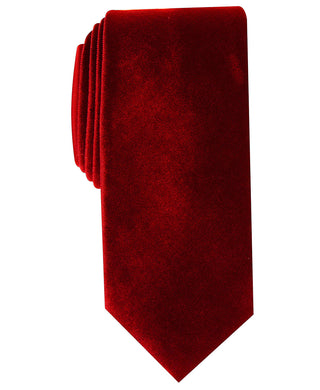 Gravata Alfani Slim Velvet Masculina Vermelha Tamanho Regular