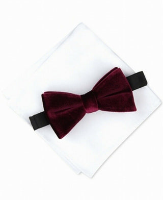 Conjunto de gravata borboleta e lenço de bolso de veludo pré-amarrado Alfani masculino, tamanho regular, vermelho