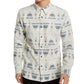 Camisa Geométrica Jacquard Masculina Sun + Stone Azul Tamanho Grande