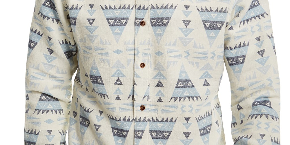 Camisa Geométrica Jacquard Masculina Sun + Stone Azul Tamanho Grande