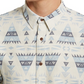 Camisa geométrica masculina Sun + Stone Jacquard azul marinho tamanho XX-G