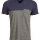 Camiseta masculina Sun + Stone Aiden Pieced Patch Pocket, azul marinho, tamanho pequeno