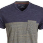 Camiseta masculina Sun + Stone Aiden Pieced Patch Pocket, azul marinho, tamanho grande