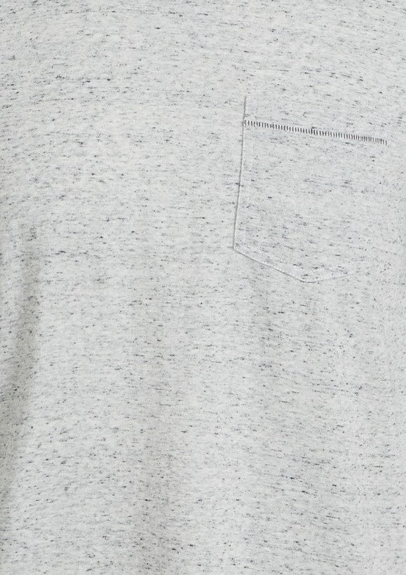 Camiseta masculina Sun + Stone Blair com gola contrastante e costura, tamanho grande, branca