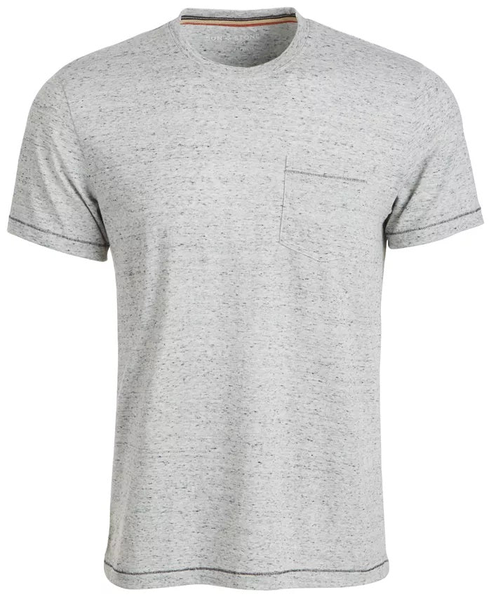 Camiseta masculina Sun &amp; Stone Blair com gola contrastante e costura, tamanho pequeno, branca