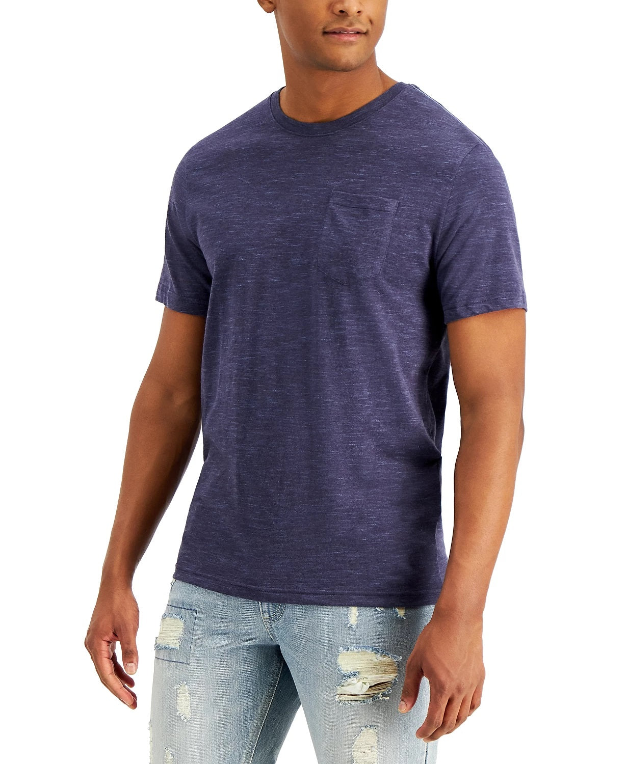 Camiseta masculina Dylan Contrast Chain Stitch Sun + Stone, tamanho médio, azul marinho