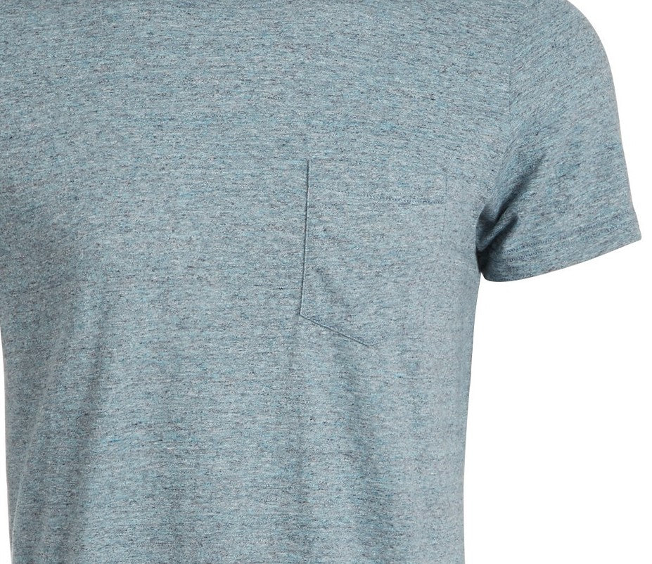 Camiseta masculina Sun + Stone Devin Contrast Chain Stitch, azul marinho, tamanho médio