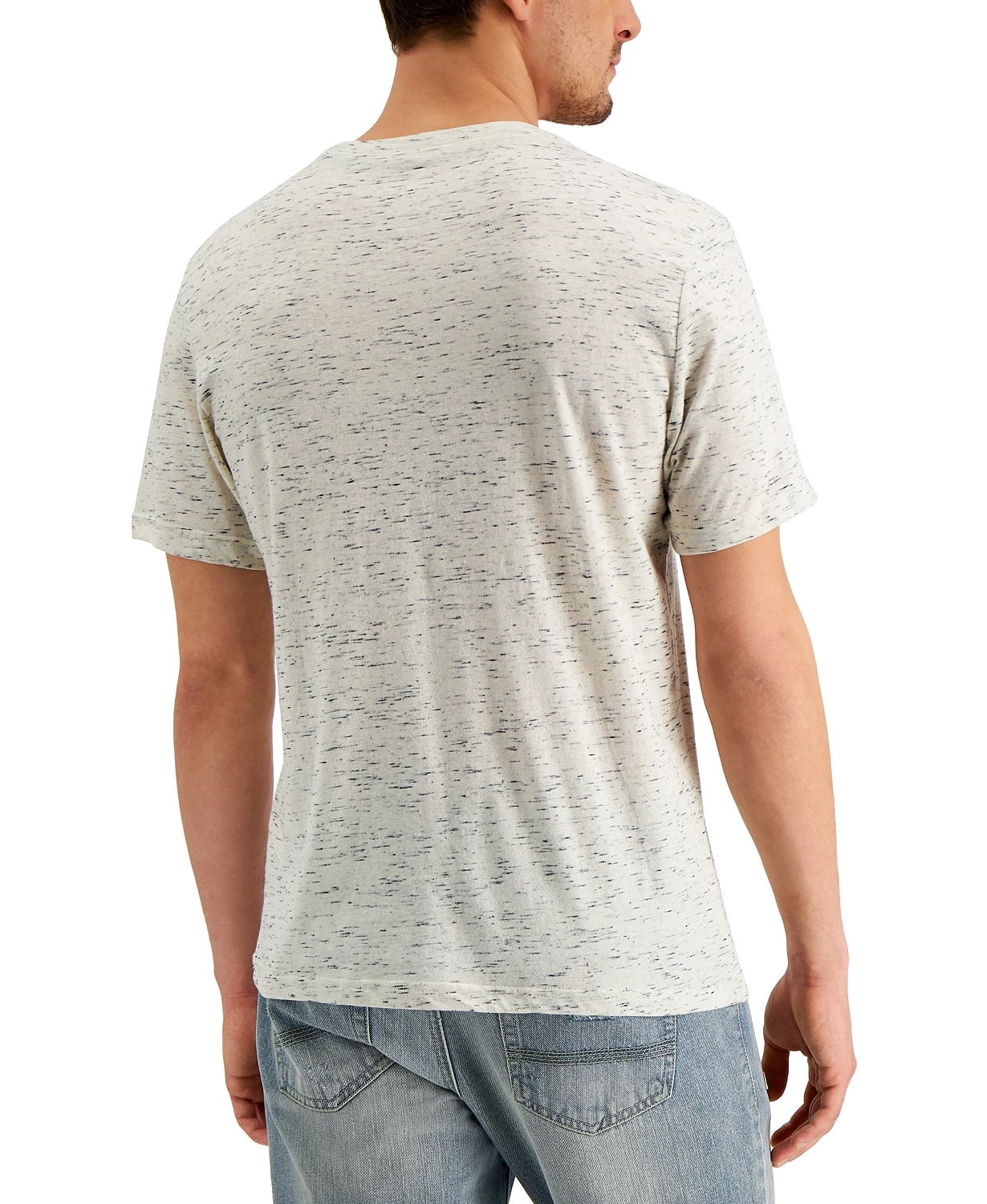 Camiseta masculina Dylan Contrast Chain Stitch, tamanho P, branca, Sun + Stone