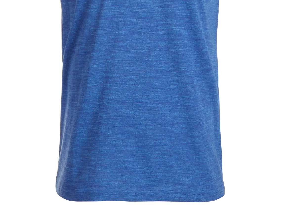 Camiseta masculina Sun + Stone Eden com gola dividida, azul marinho, tamanho pequeno