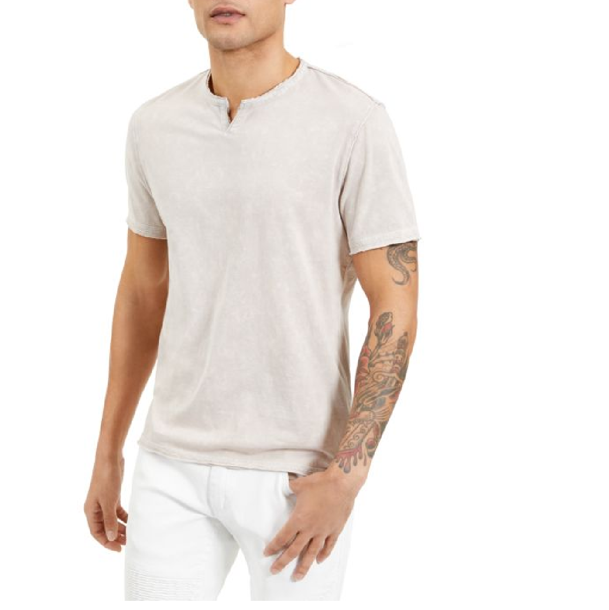 Camiseta masculina com estampa de tingimento espacial e fenda, tamanho grande, da INC International Concepts