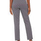 Calças femininas JM Collection Jacquard Pull-On Azul Tamanho Médio