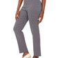 Calças femininas JM Collection Jacquard Pull-On Azul Tamanho Médio