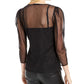Blusa de malha com bolinhas brilhantes feminina INC International Concepts, preta, tamanho X-S