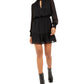 Vestido Feminino Bar III Swiss-Dot Keyhole Preto Tamanho X-S