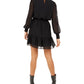 Vestido Feminino Bar III Swiss-Dot Keyhole Preto Tamanho X-S
