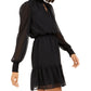 Vestido Feminino Bar III Swiss-Dot Keyhole Preto Tamanho X-S