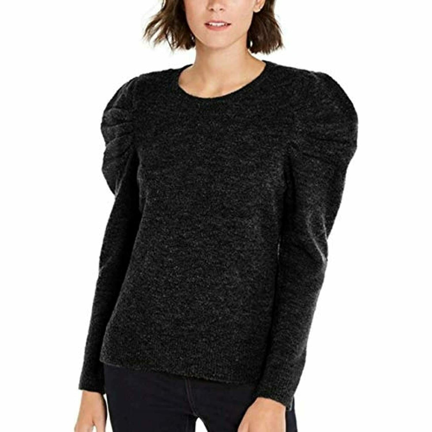 Suéter feminino com manga bufante INC International Concepts, preto, tamanho pequeno