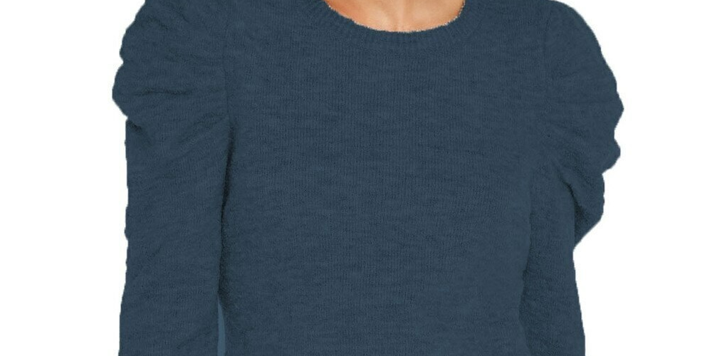 Suéter feminino com manga bufante INC International Concepts, azul marinho, tamanho XX-G