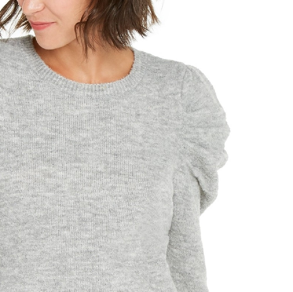 Suéter feminino com manga bufante INC International Concepts, cinza, tamanho X-G