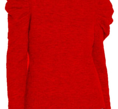 Suéter feminino com manga bufante INC International Concepts, vermelho, tamanho pequeno