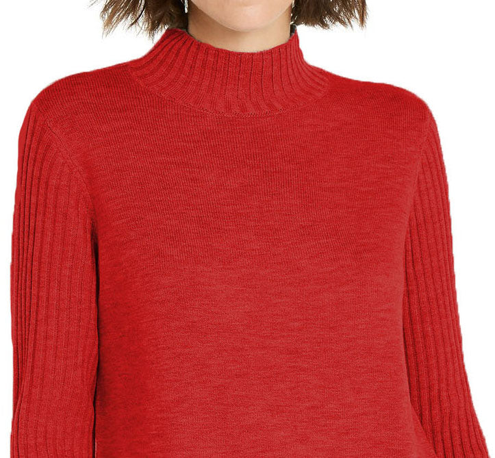 Túnica feminina com gola falsa e costurada, INC International Concepts, vermelha, tamanho extra pequeno