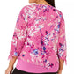 JM Collection Top feminino plus size estampado em camadas com colar rosa tamanho 3 extra grande