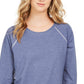 Moletom feminino com costura contrastante Style &amp; Co, azul, tamanho médio