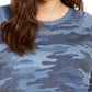 Moletom camuflado feminino Style &amp; Co, azul, tamanho médio