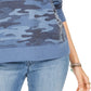Moletom camuflado feminino Style &amp; Co, azul, tamanho médio