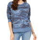 Moletom camuflado feminino Style &amp; Co, azul, tamanho grande