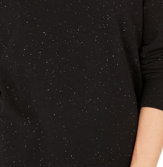 Moletom feminino salpicado Style &amp; Co, preto, tamanho médio