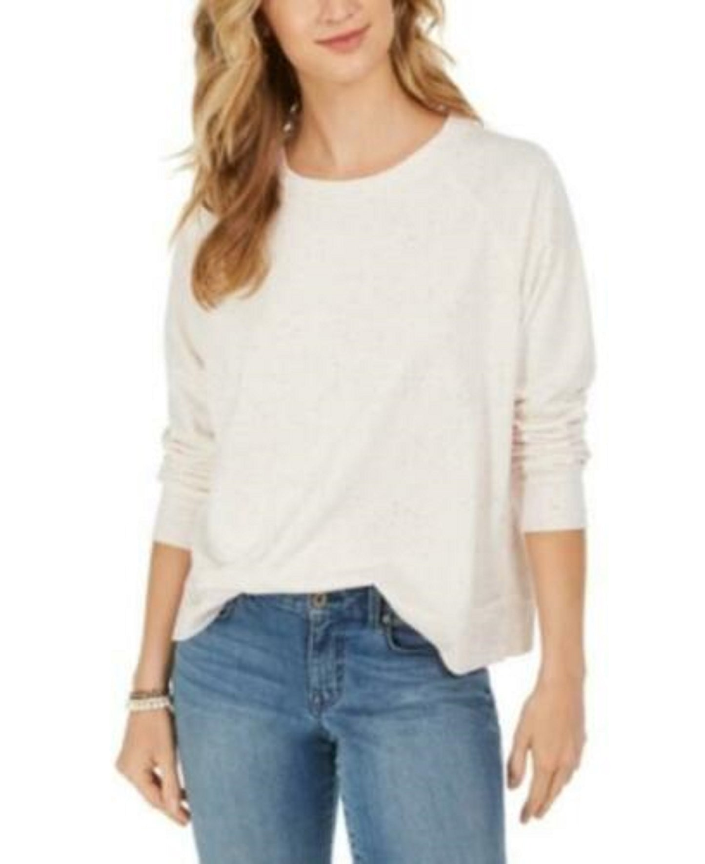 Moletom feminino salpicado Style &amp; Co, branco, tamanho médio