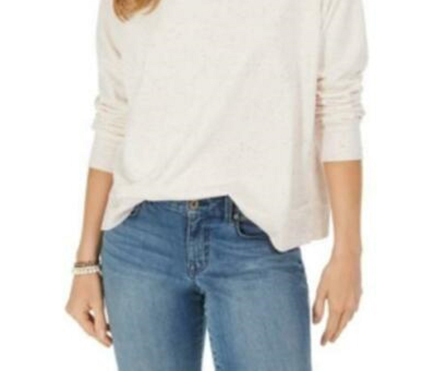 Moletom feminino salpicado Style &amp; Co, branco, tamanho médio