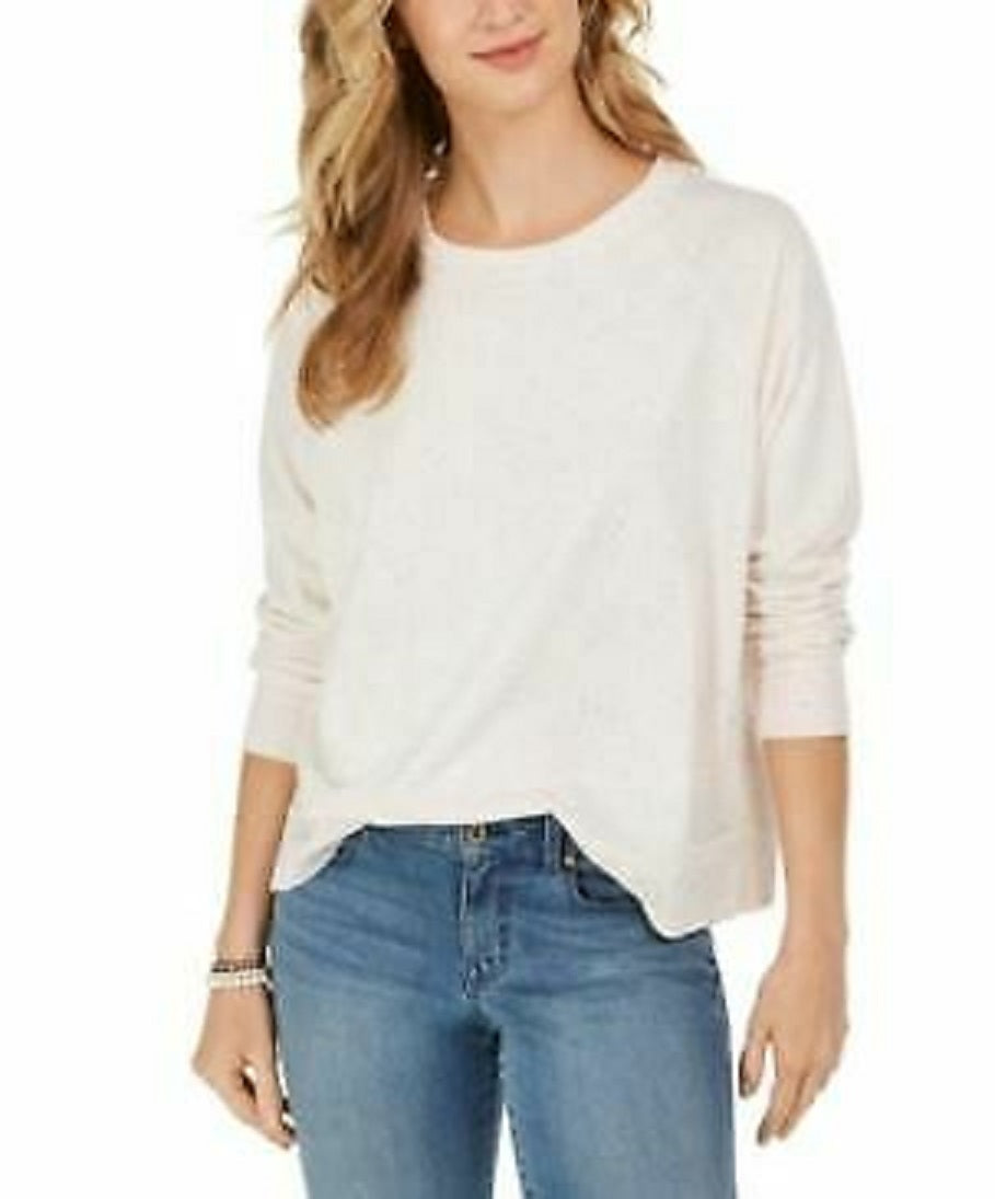 Moletom feminino salpicado estilo &amp; co, branco, tamanho extra grande