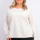 Moletom feminino salpicado estilo &amp; co, branco, tamanho GG