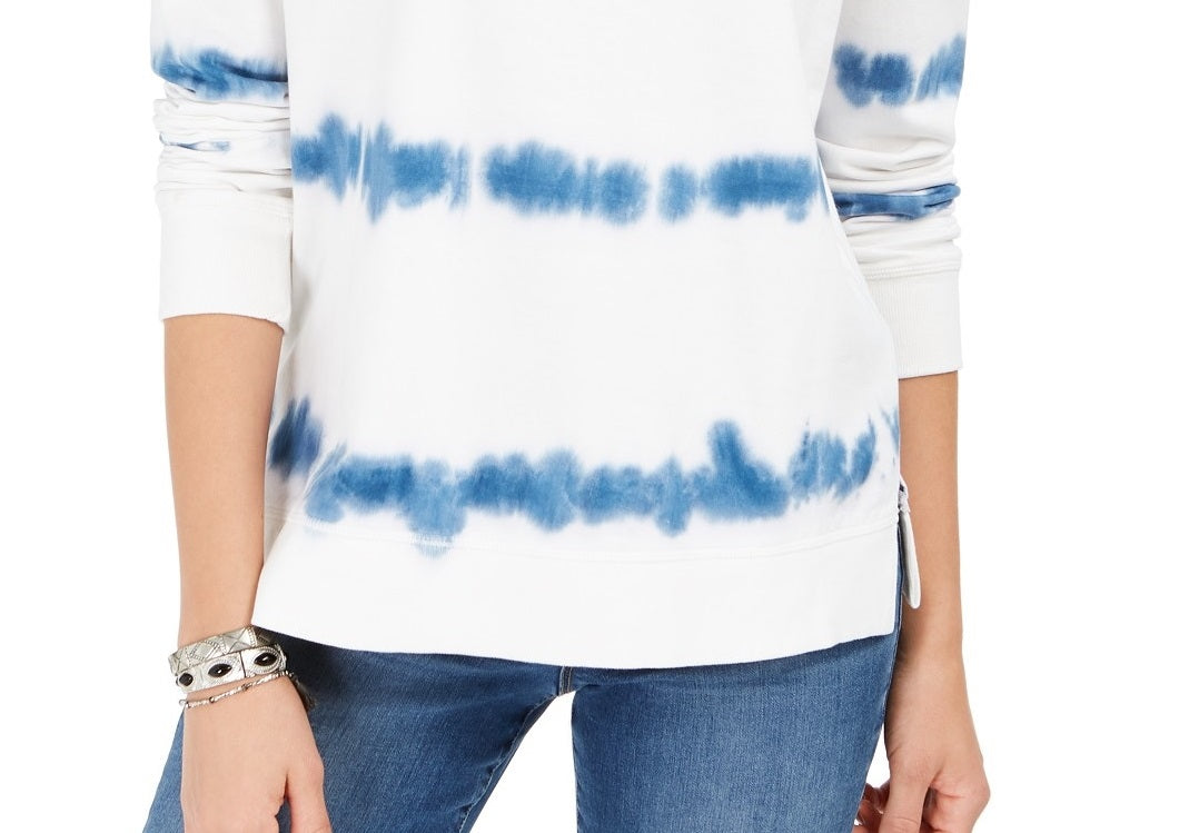 Moletom feminino tie-dye estilo &amp; co, branco, tamanho grande