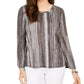 Blusa listrada com manga sino feminina Style &amp; Co, preta, tamanho médio