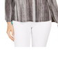 Blusa listrada com manga sino feminina Style &amp; Co, preta, tamanho médio