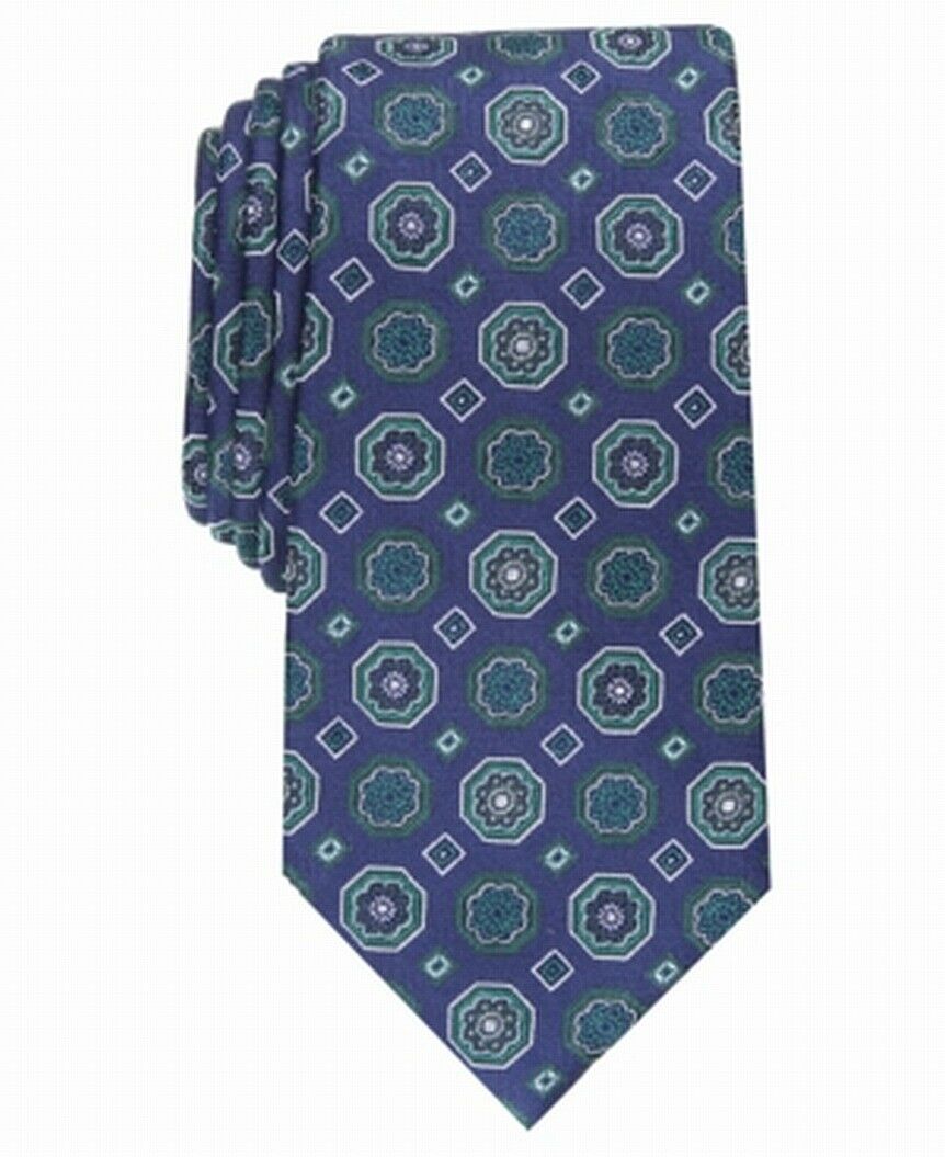 Gravata de seda medalhão clássica masculina Tasso Elba, verde, tamanho regular