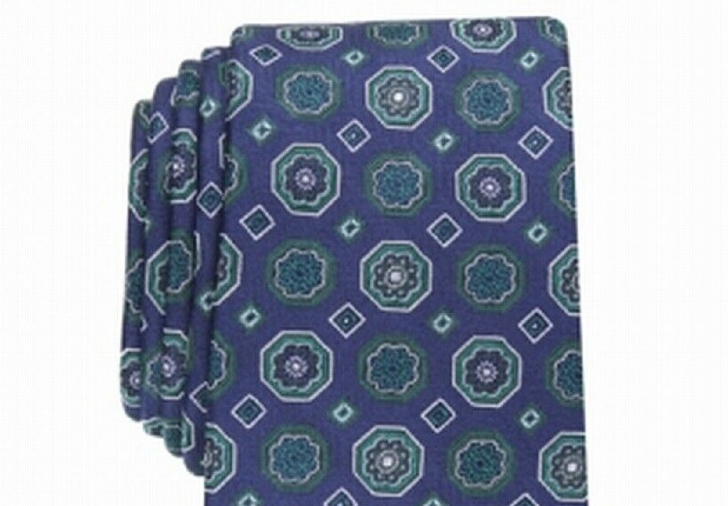 Gravata de seda medalhão clássica masculina Tasso Elba, verde, tamanho regular