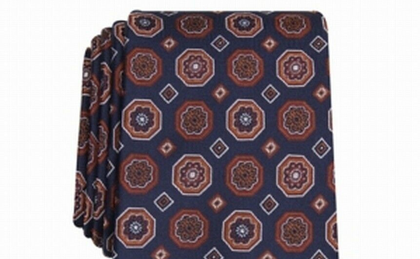 Gravata de seda medalhão clássica masculina Tasso Elba, laranja, tamanho regular