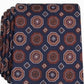 Gravata de seda medalhão clássica masculina Tasso Elba, laranja, tamanho regular