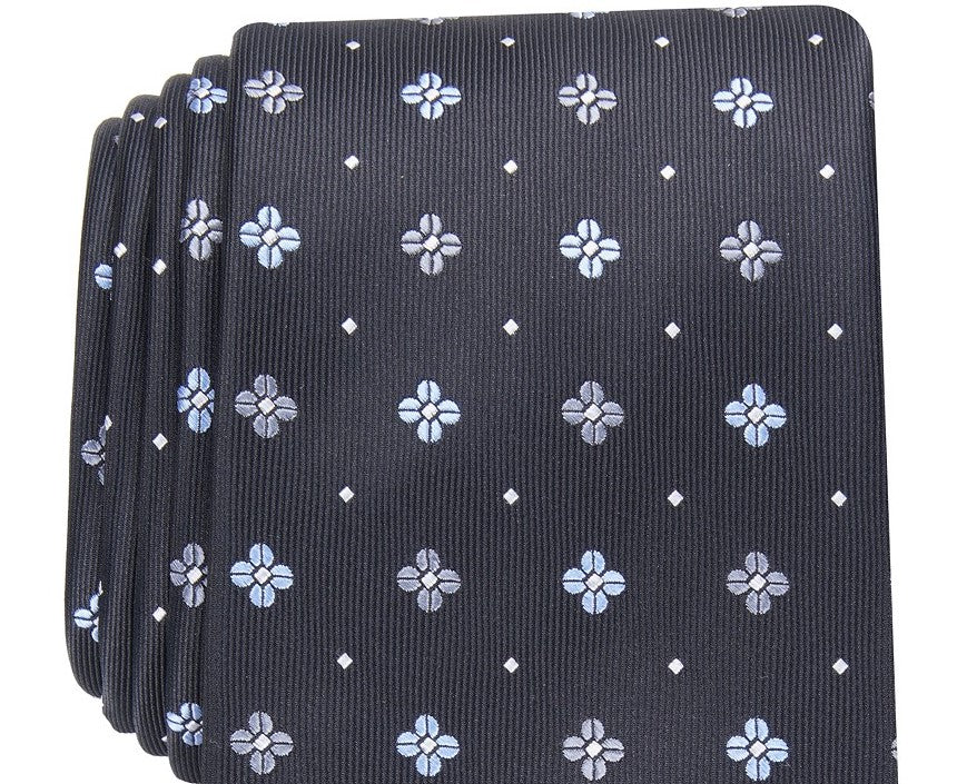 Gravata Club Room Masculina Classic Neat Preta Tamanho Regular