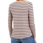Top listrado canelado feminino Charter Club rosa tamanho grande